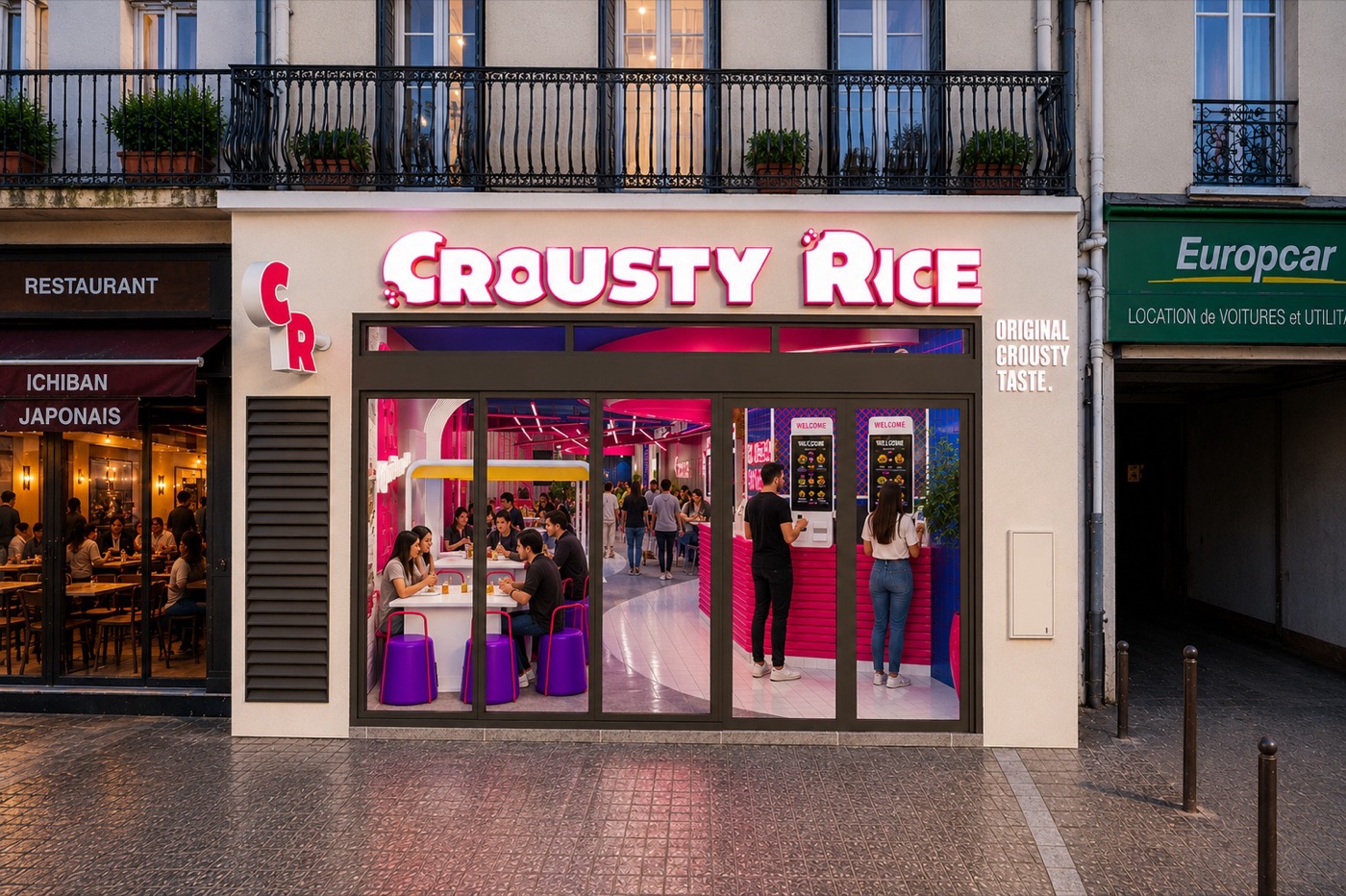 Devanture du futur Crousty Rice d'Agen, premier franchisé