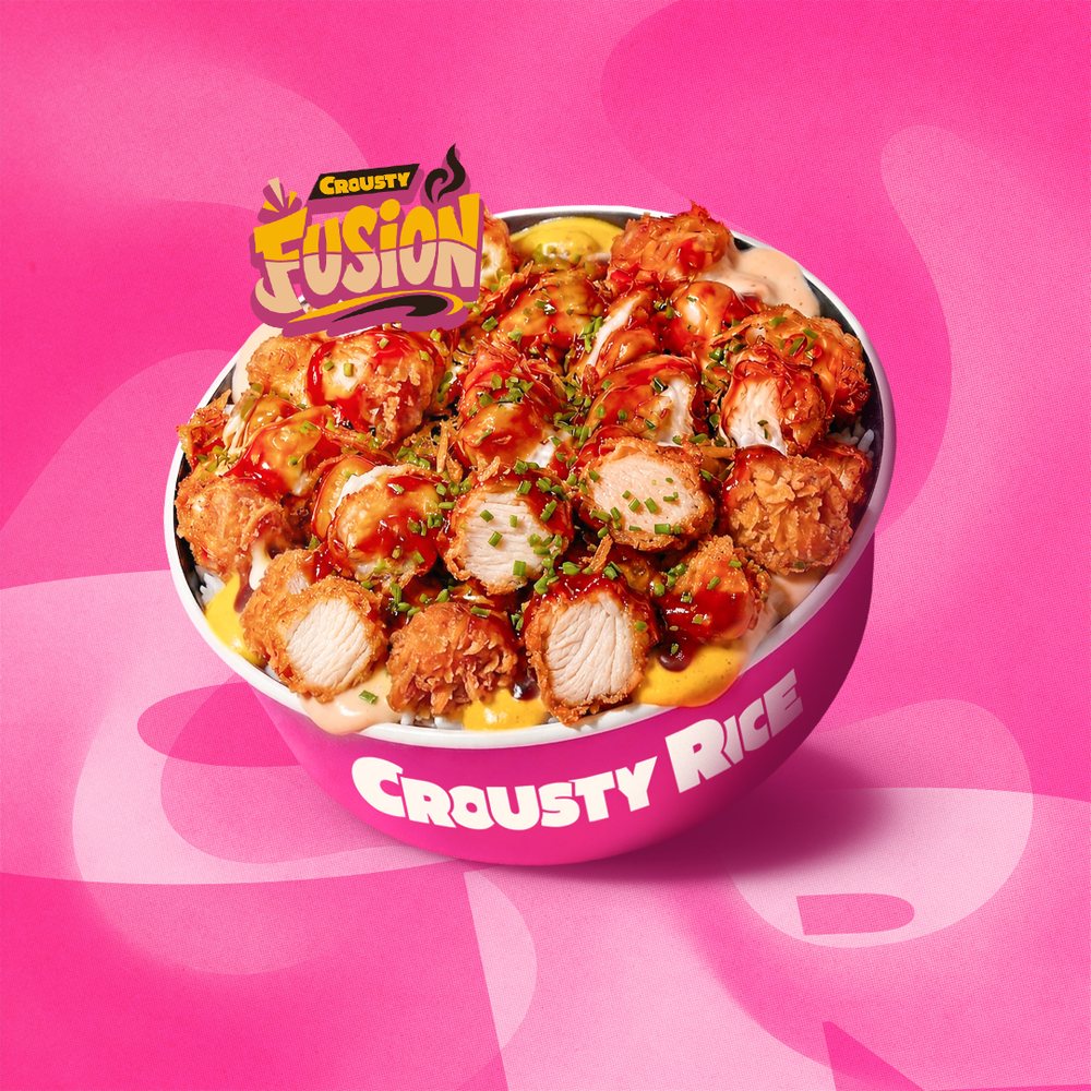 Crousty Fusion : riz blanc, 2 sauces secrètes maison et poulet croustillant